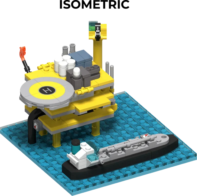 Lego Oil rig isometric view