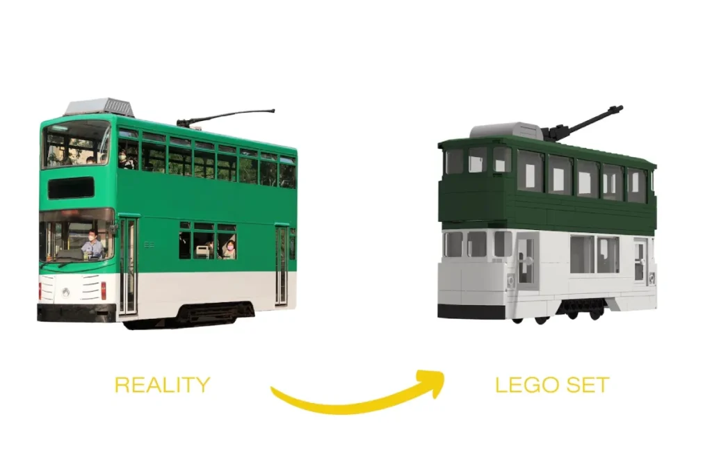 Tram Reality vs Lego set